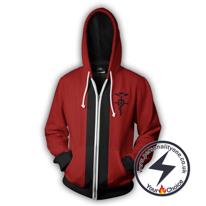 Fullmetal Alchemist Edward Elric Red Zip Up Hoodie Jacket